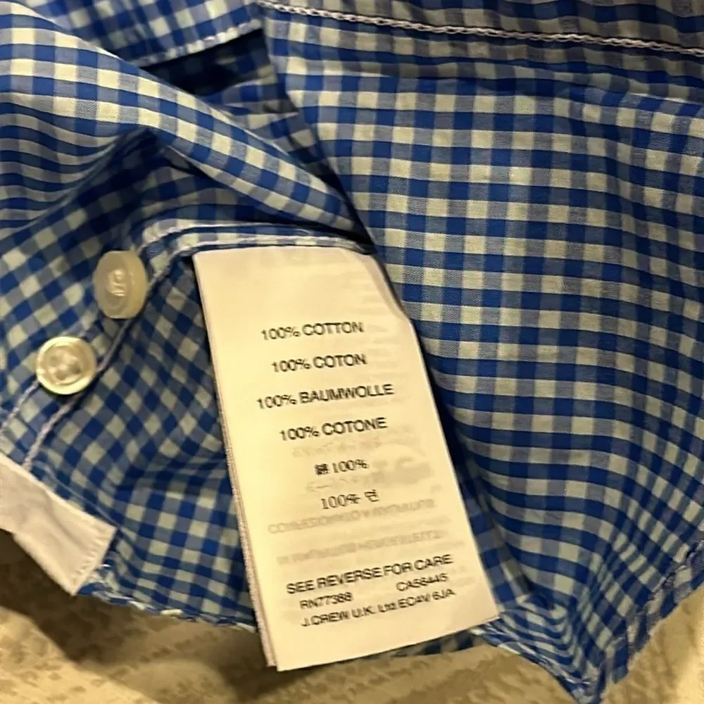 Crewcuts Boys Blue & White Gingham Light Weight Button Down Shirt